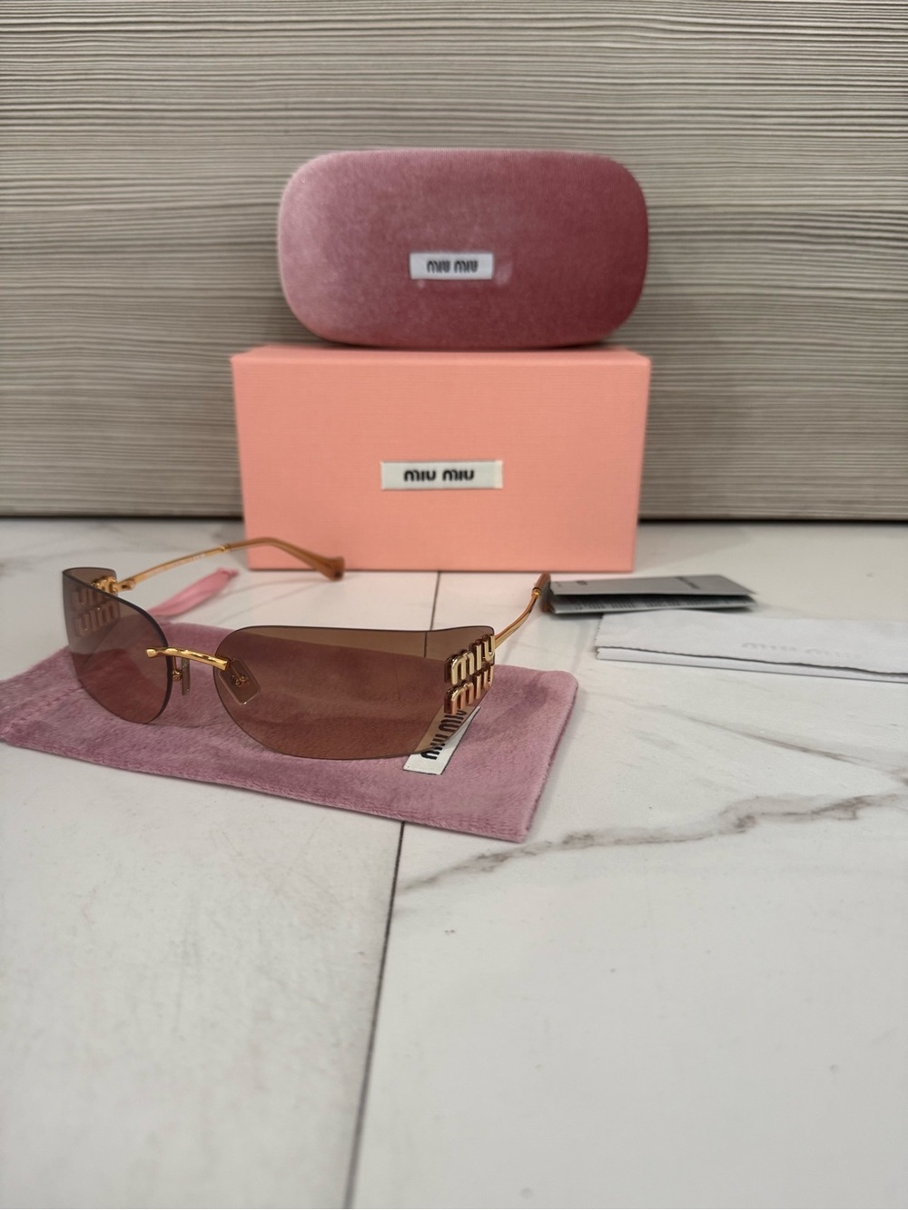 MIU MIU MU SMU A51S 5AK-50K Gold Women's 75 MM Sunglasses